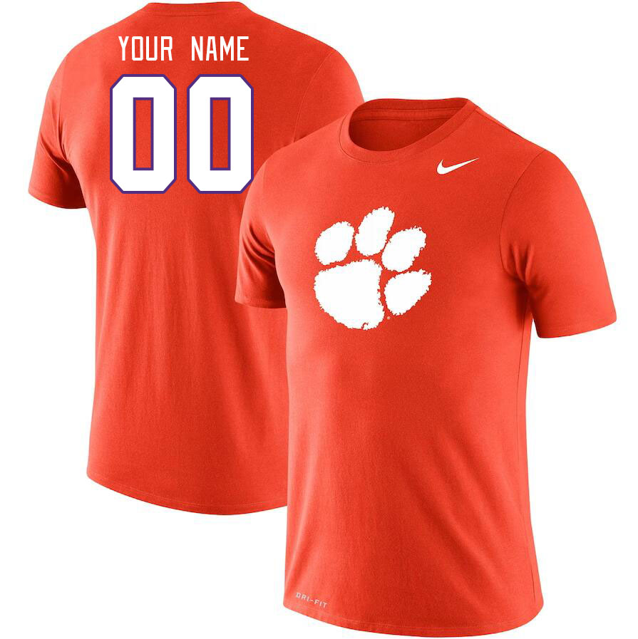 Custom Clemson Tigers Name And Number College Tshirt-Orange
